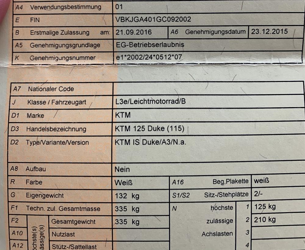 Motorrad verkaufen KTM 125 Duke Ankauf